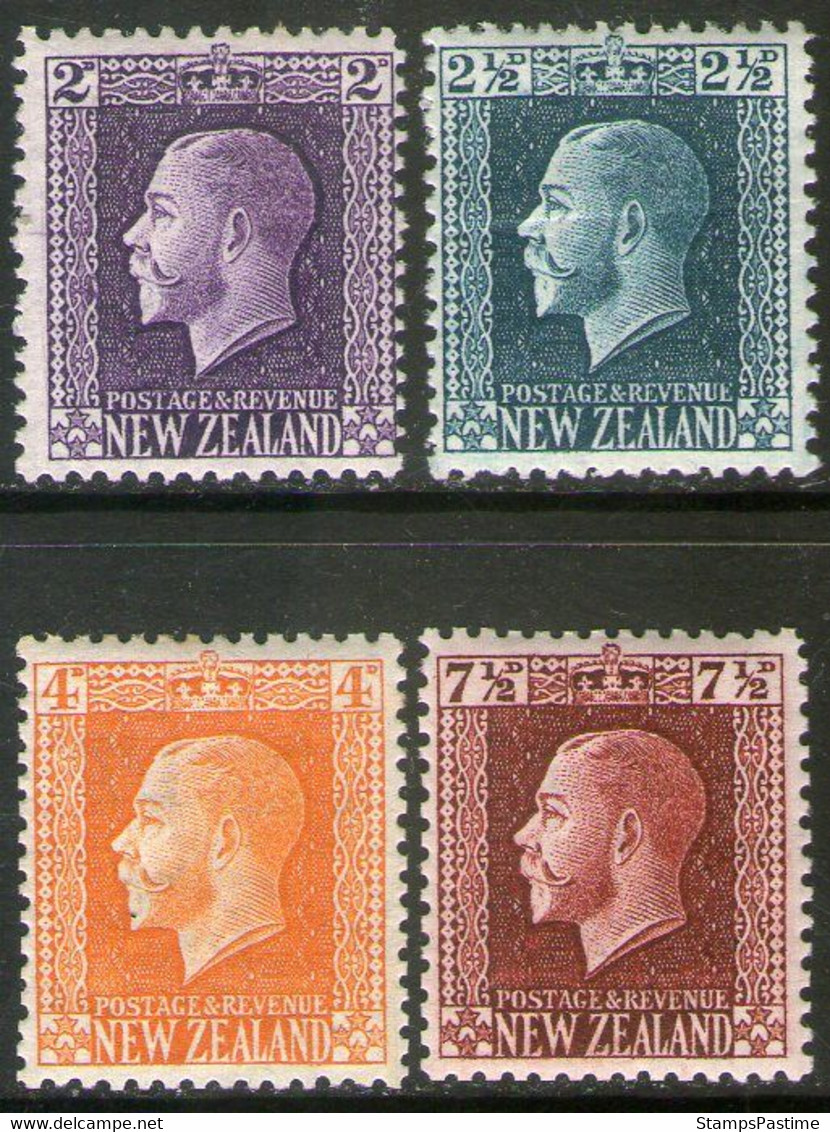 NUEVA ZELANDA Serie X 4 Sellos Nuevos REY GEORGE 5° Años 1915-22 - Unused Stamps