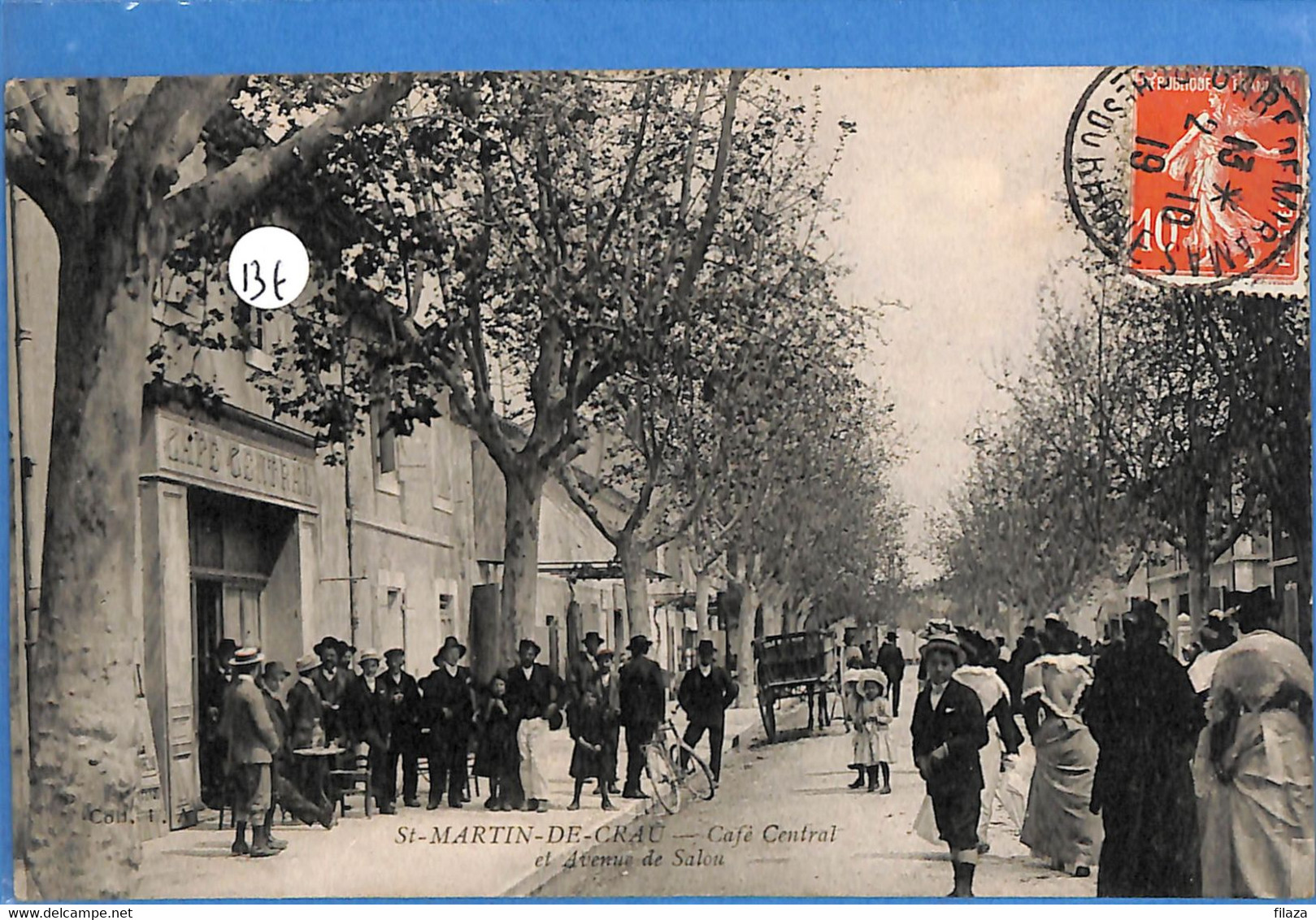13 - Bouches Du Rhône   -  Saint Martin De Crau - Cafe Central Et Avenue De Salon  (N6434) - Other & Unclassified