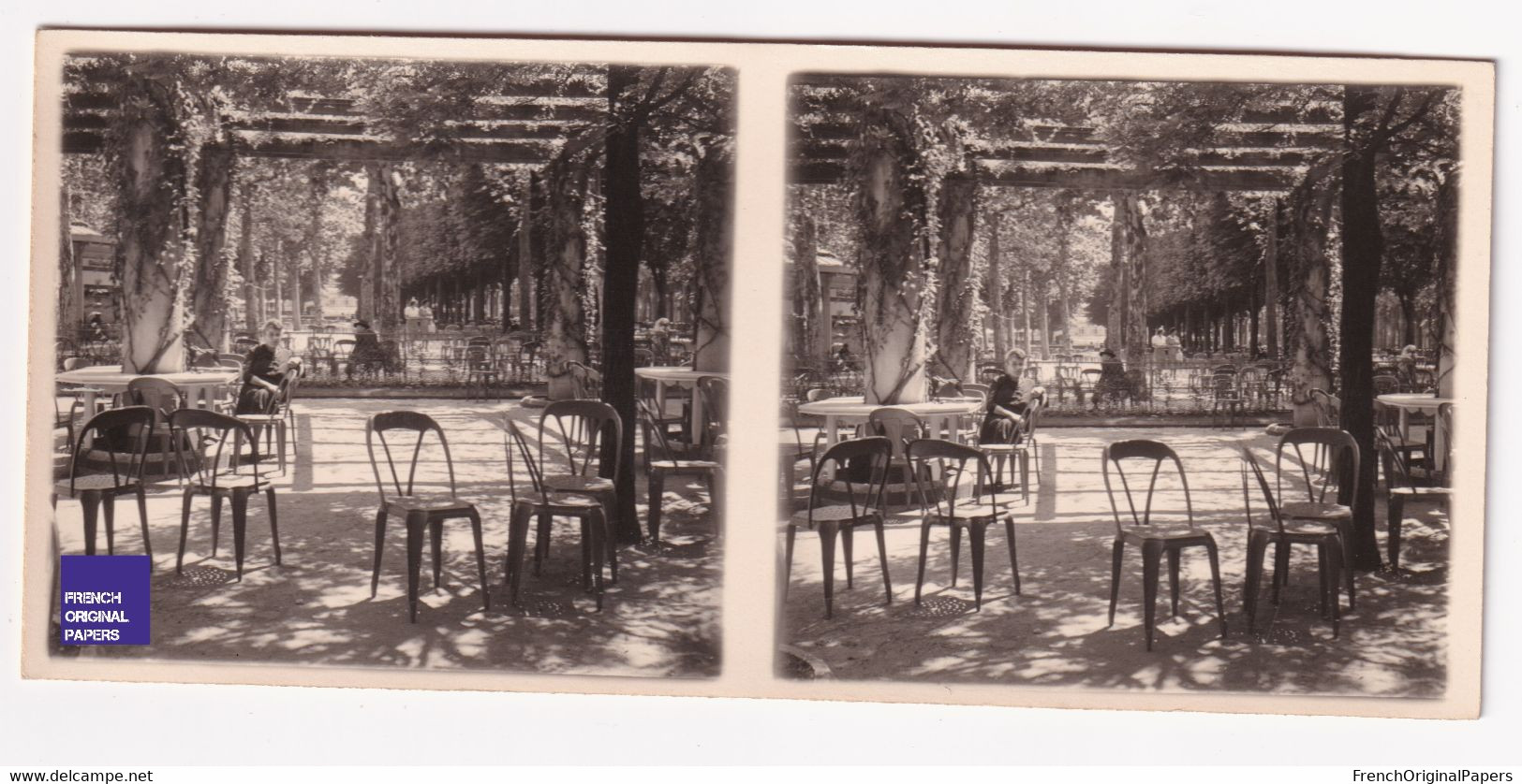 Parc De Vichy / 03 Allier Photo Stéréoscopique 1940s 12,8x5,8cm Jardin Public Pergola A59-41 - Stereoscopio