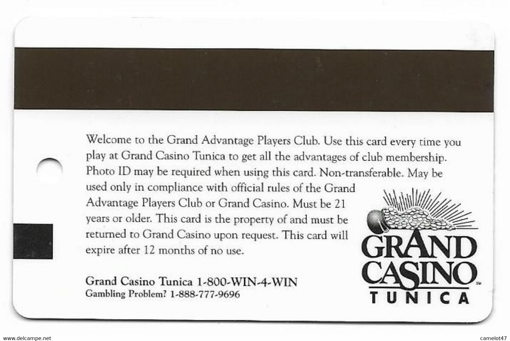 Grand Casino, Tunica, MS, U.S.A., Older Used Slot Or Player's Card, # Grandtunica-4 - Casinokarten