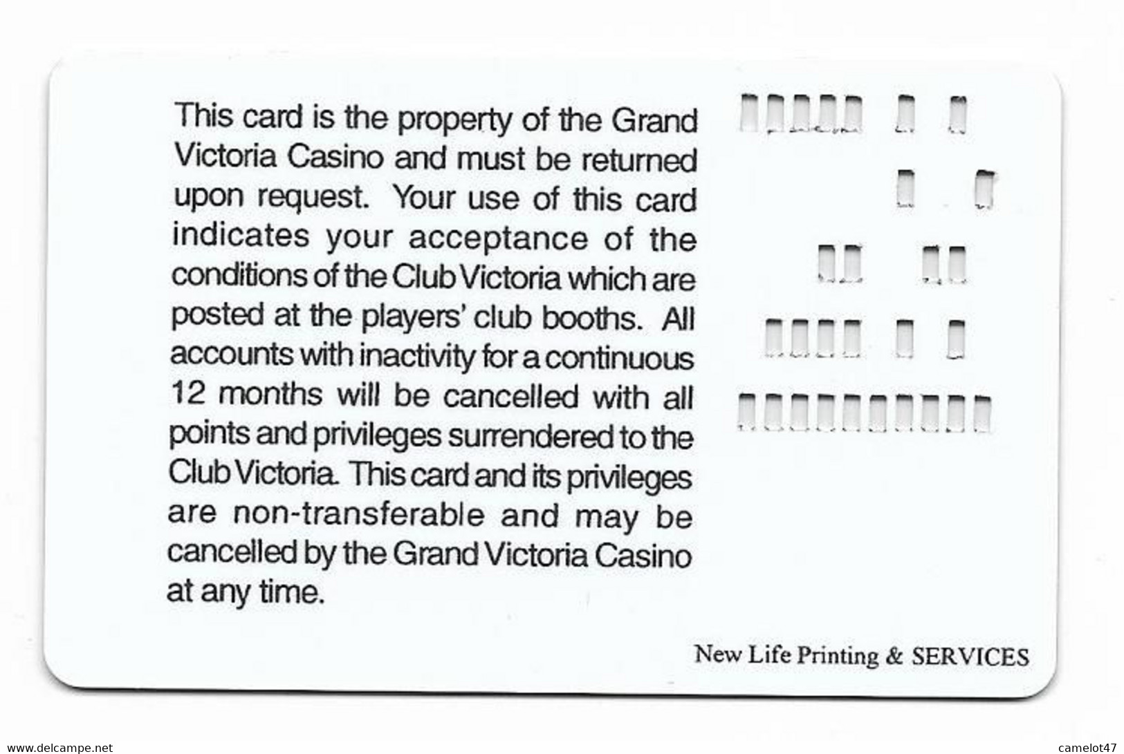 Grand Victoria Casino, Elgin, IL  Older Used Slot Or Player's Card, # Grandvictoria-2 - Casinokarten