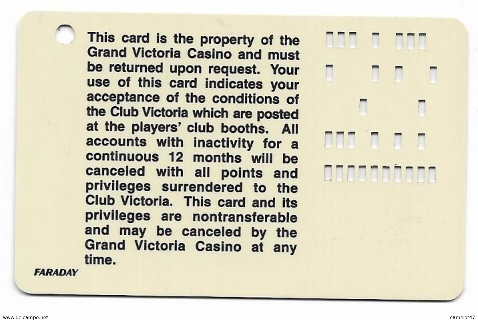 Grand Victoria Casino, Elgin, IL  Older Used Slot Or Player's Card, # Grandvictoria-3 - Casinokarten