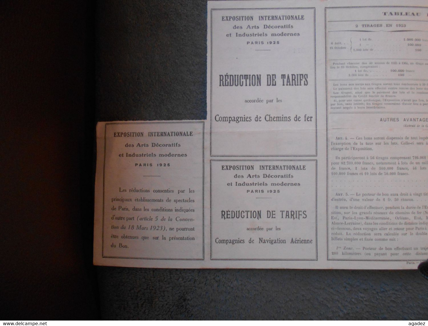 Bon à Lots " Exposition Internationale Des Arts Decoratifs Et Industriels " Paris 1925. - Toerisme