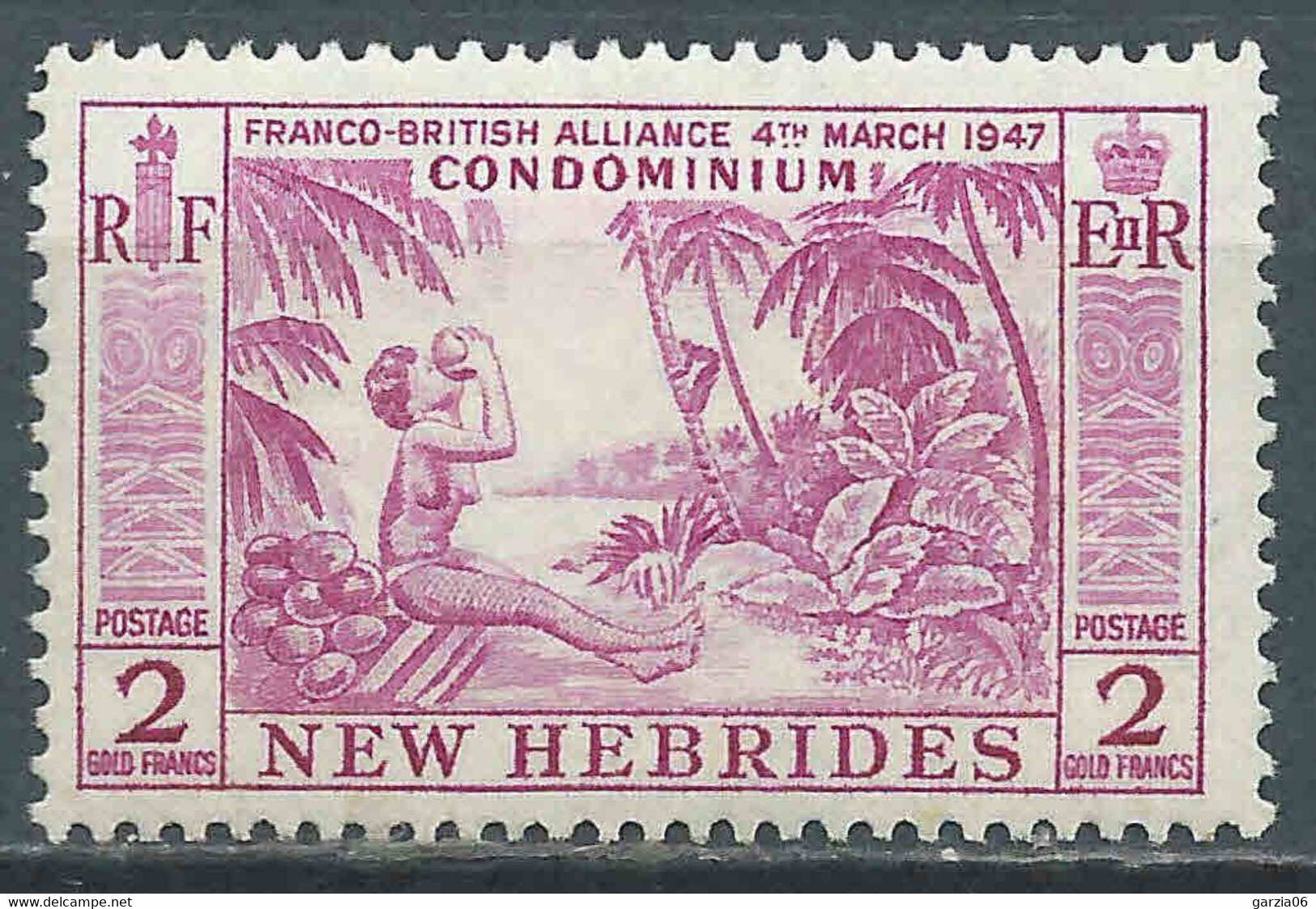 Nouvelles Hébrides - 1957 - La Noix De Coco  - Légende  Anglaise  - N° 195  - Neuf **/ MNH - Unused Stamps