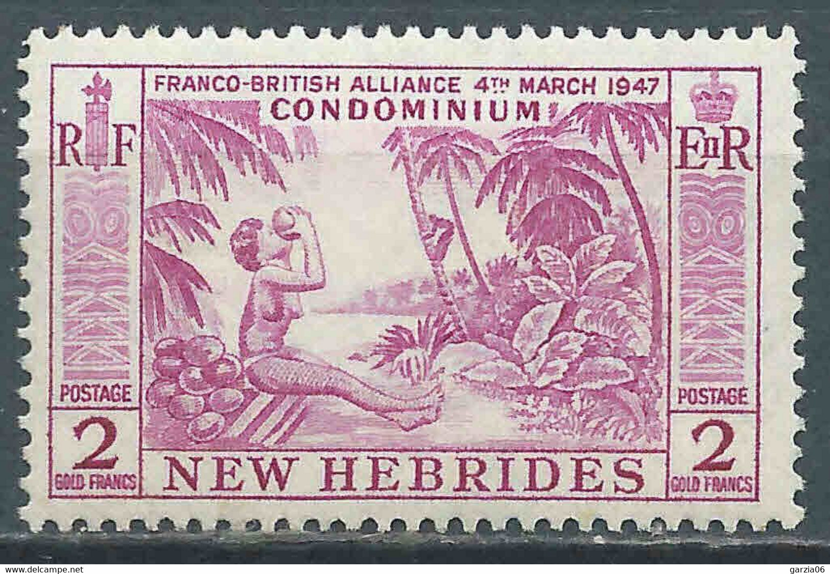 Nouvelles Hébrides - 1957 - La Noix De Coco  - Légende  Anglaise  - N° 195  - Neuf **/ MNH - Neufs