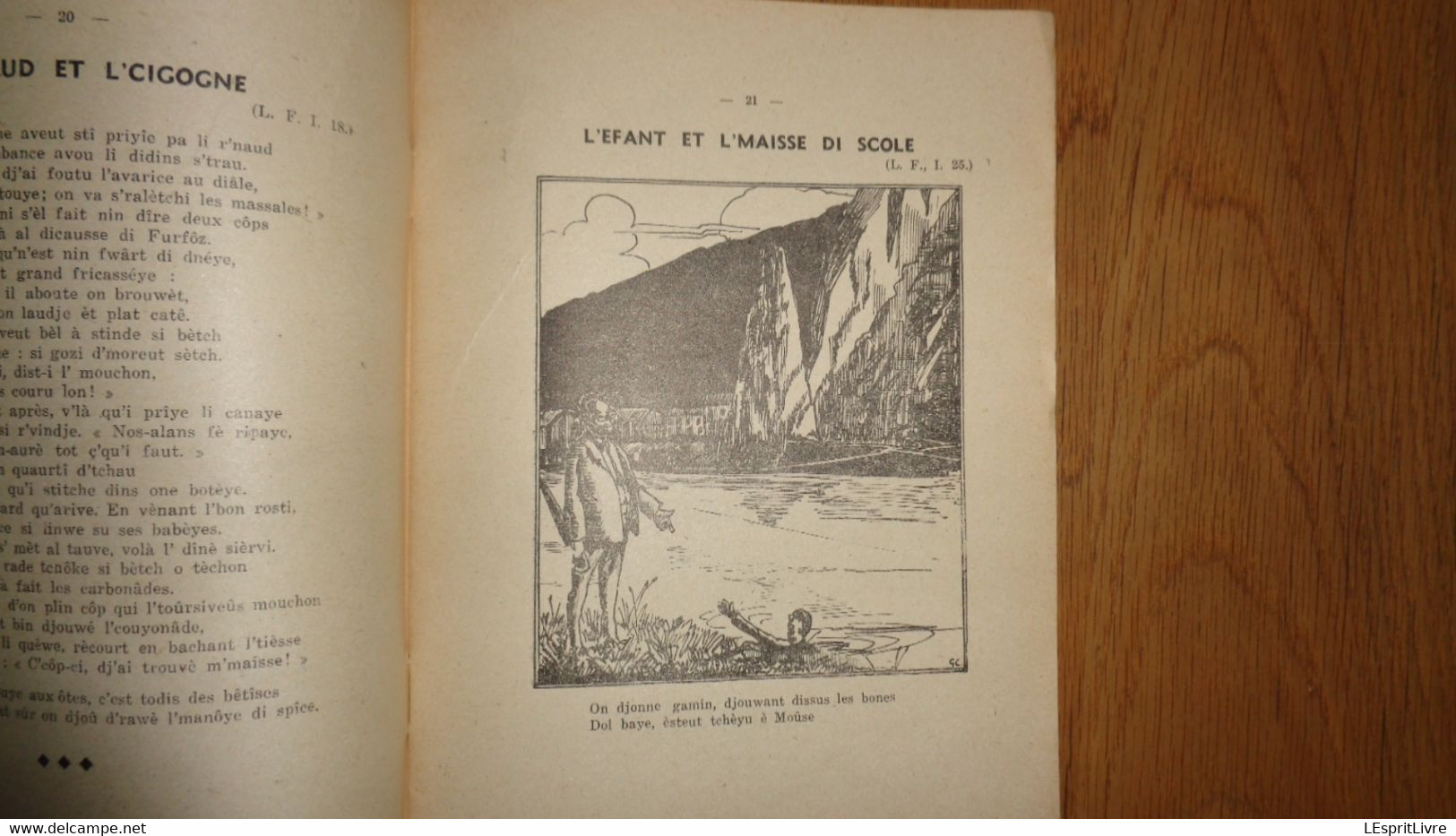 ON D'MEYE-CINT D'FAUVES DA LA FONTIN-NE Patois de Celles J Houziaux G Compère 1946 Patois Wallon De La Fontaine Fables