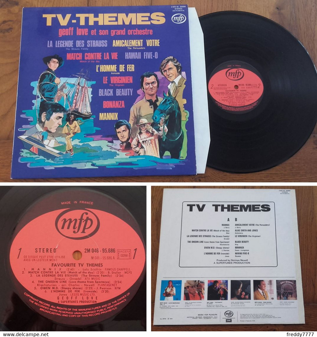 RARE French LP 33t RPM (12") BO TV "TV THEMES" (Geoff Love, 1974) - Soundtracks, Film Music