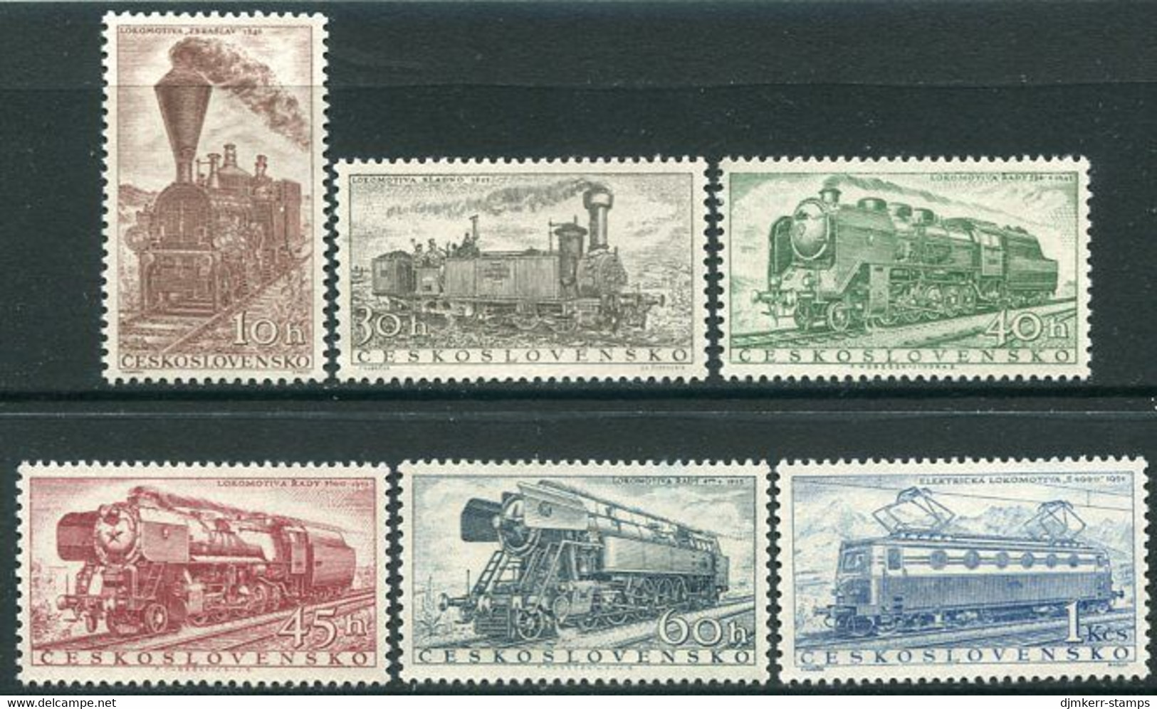 CZECHOSLOVAKIA 1956 Railway Timetable  Conference: Locomotives LHM / *.  Michel 988-93 - Unused Stamps