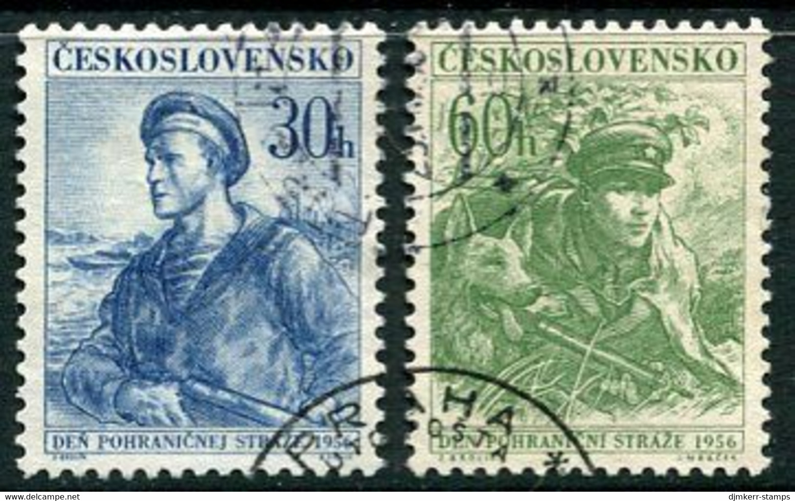 CZECHOSLOVAKIA 1956 Border Protection Force  Used.  Michel 979-80 - Used Stamps