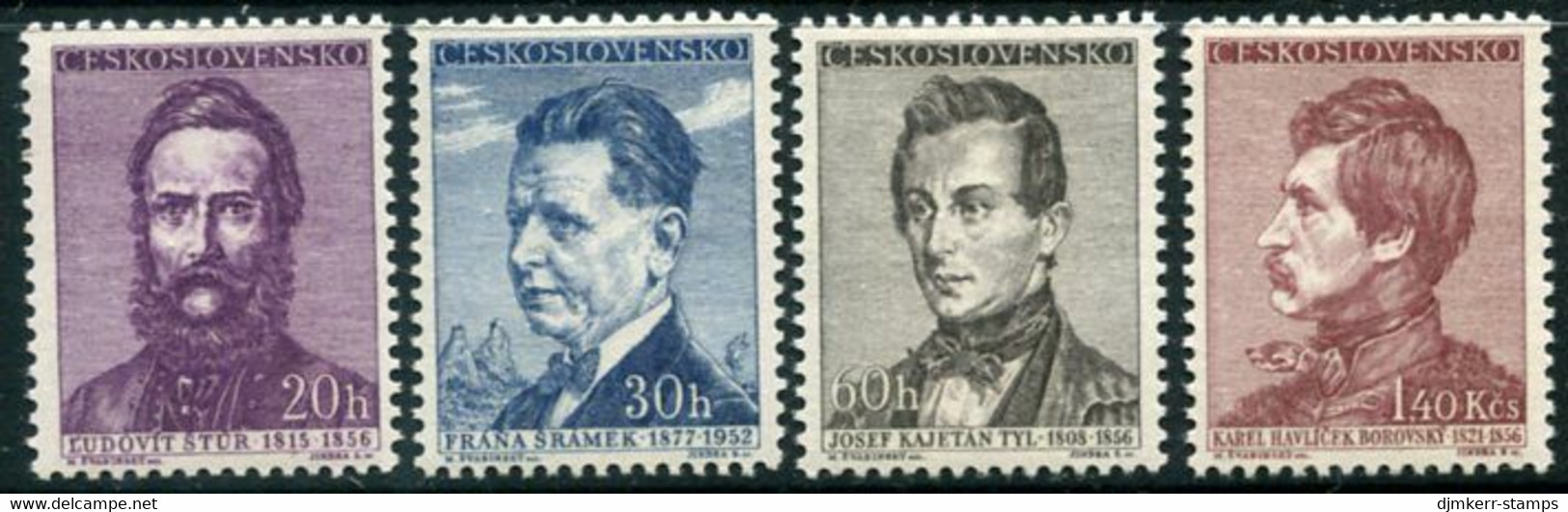 CZECHOSLOVAKIA 1956 Cultural Personalities MNH / **.  Michel 975-78 - Unused Stamps