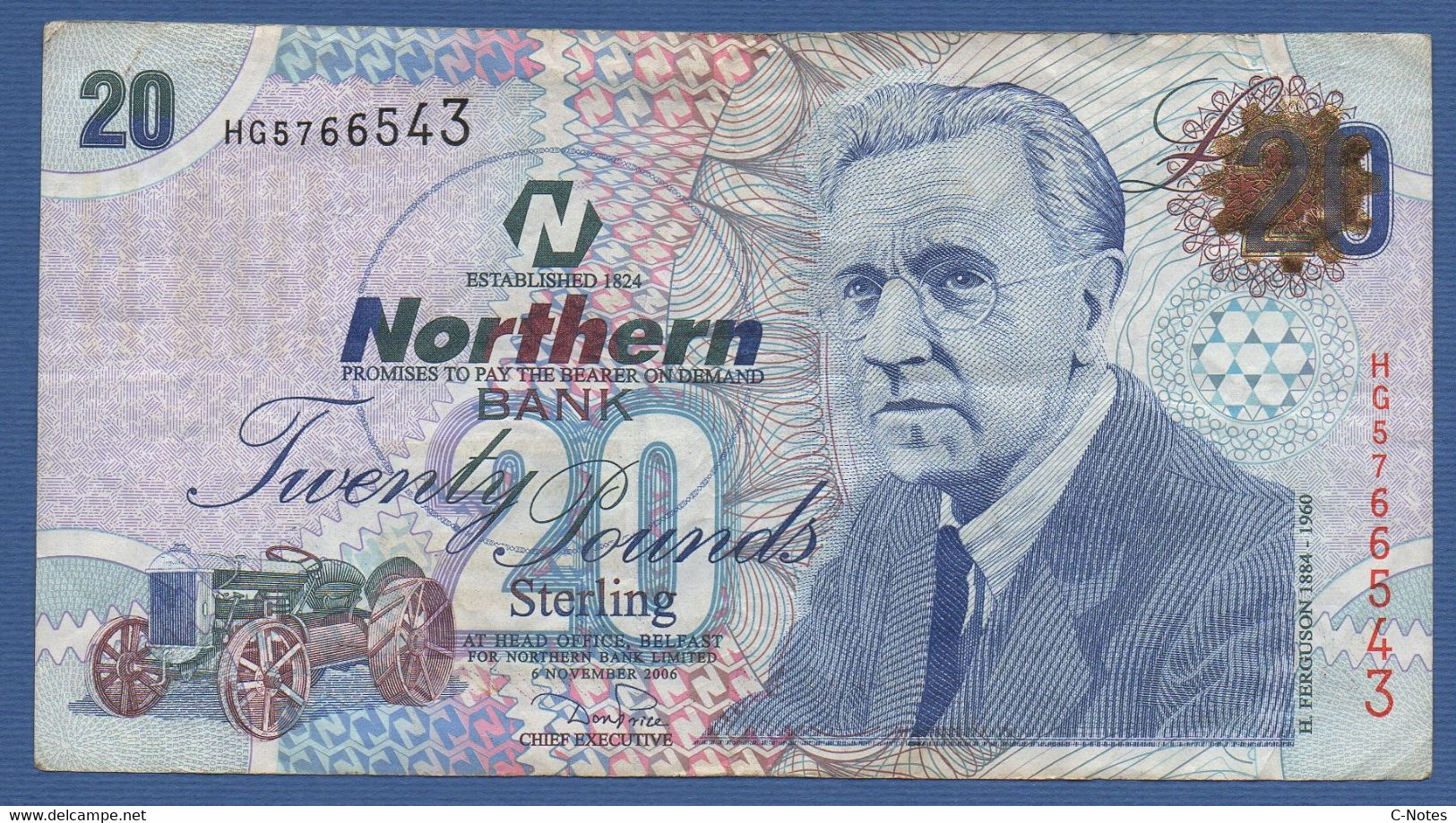 NORTHERN IRELAND - P.207b – 20 POUNDS 2006 Circulated Serie HG5766543  Northern Bank - 20 Pounds