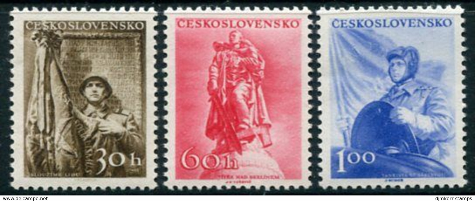 CZECHOSLOVAKIA 1956 Defence Exhibition MNH / **.  Michel 962-64 - Unused Stamps