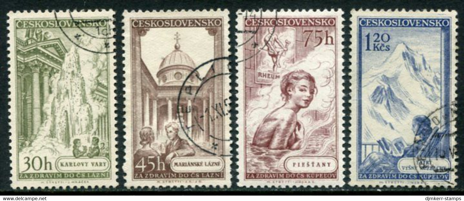 CZECHOSLOVAKIA 1956 Spas II Used.  Michel 958-61 - Oblitérés