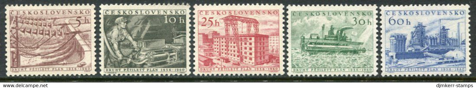 CZECHOSLOVAKIA 1956 Five-year Plan MNH / **.  Michel 949-53 - Unused Stamps