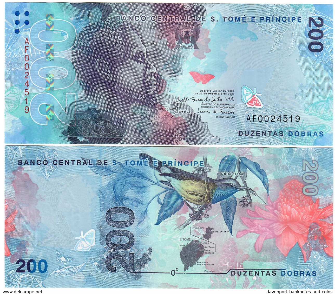 Sao Tome Et Principe (St Thomas And Prince) 200 Dobras 2020 (2021) UNC - San Tomé E Principe