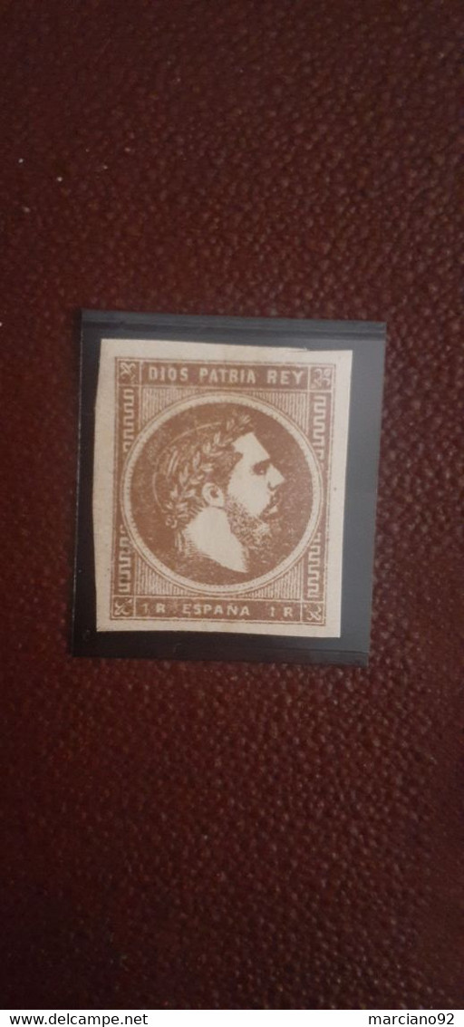 Stamps : Tres Rare Timbre Espagne 1875 - Dios Patria Rey , 1 Rèal Neuf . - Ungebraucht