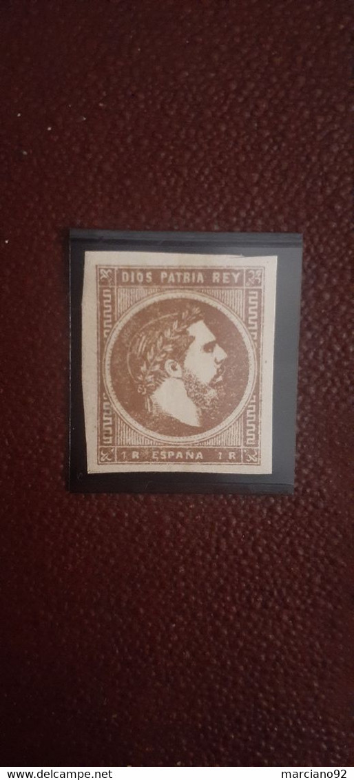 Stamps : Tres Rare Timbre Espagne 1875 - Dios Patria Rey , 1 Rèal Neuf . - Nuevos