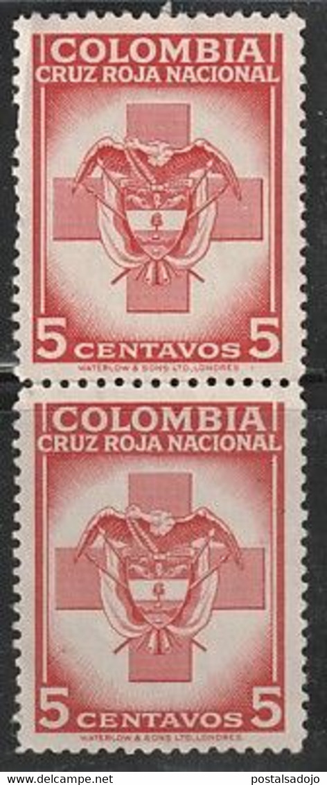 COLOMBIE 227 // YVERT 2 X 2 (SE TENANT) BIENFAISANCE // 1947-48 - Colombia