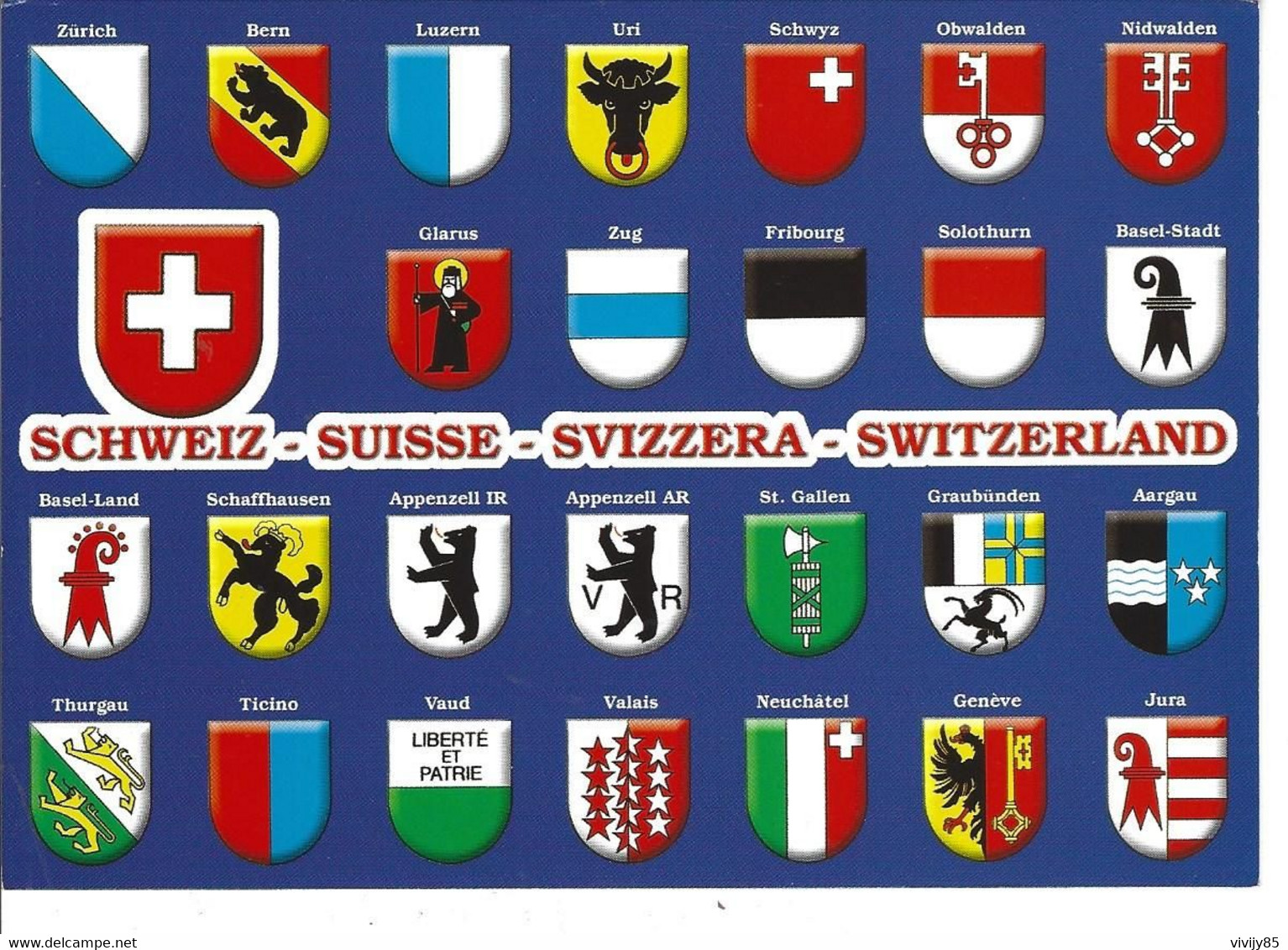 SUISSE - ( Héraldique ) - T.Belle Représentation Des Armoiries /blasons - Sent