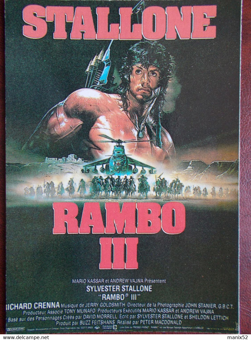 CINEMA - RAMBO III (Affiche) - Sylvester STALLONE ... - Posters On Cards