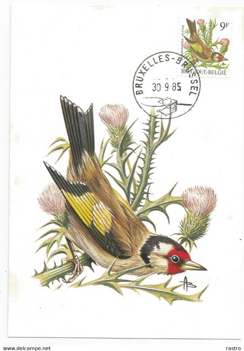 Belgique N° 2189-90  (André Buzin , Gros-Bec + Chardonneret) Sur 2  CM FDC Dont Une Avec Flamme Contre La Tenderie - Pájaros Cantores (Passeri)