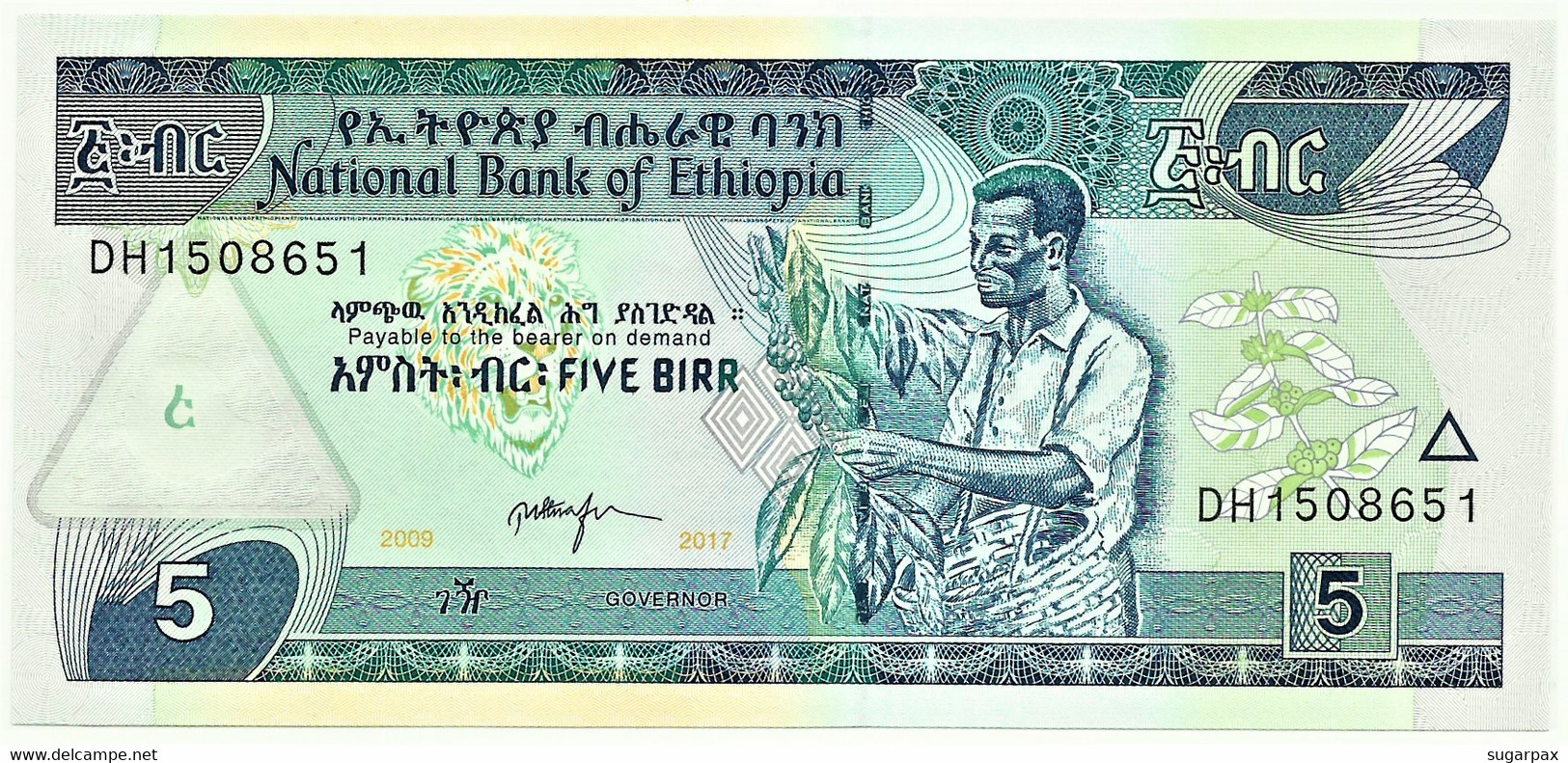 Ethiopia - 5 Birr - 2017 / EE 2009 - Unc. - Pick 47.h - Sign. 6 - Etiopía