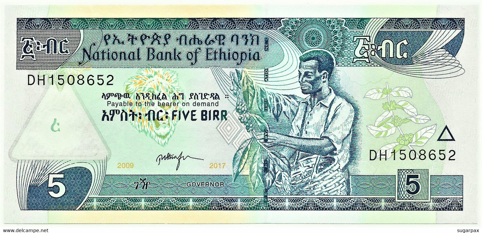 Ethiopia - 5 Birr - 2017 / EE 2009 - Unc. - Pick 47.h - Sign. 6 - Etiopía