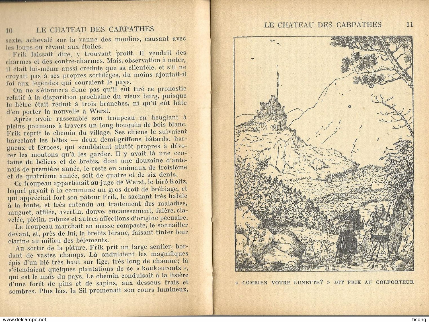 LE CHATEAU DES CARPATHES DE JULES VERNE, ILLUSTRATIONS DE DANIEL GIRARD, ED BIBLIOTHEQUE DE LA JEUNESSE 1948, JAQUETTE - Bibliothèque De La Jeunesse