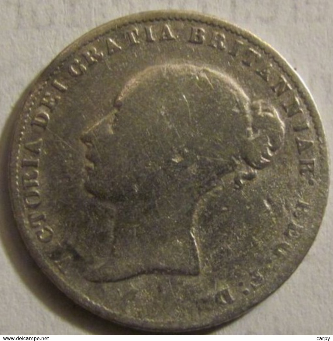 GREAT BRITAIN 6 Pence 1864 / Silver Genuine / Circulated / Die Number 5 / RARE - Otros & Sin Clasificación