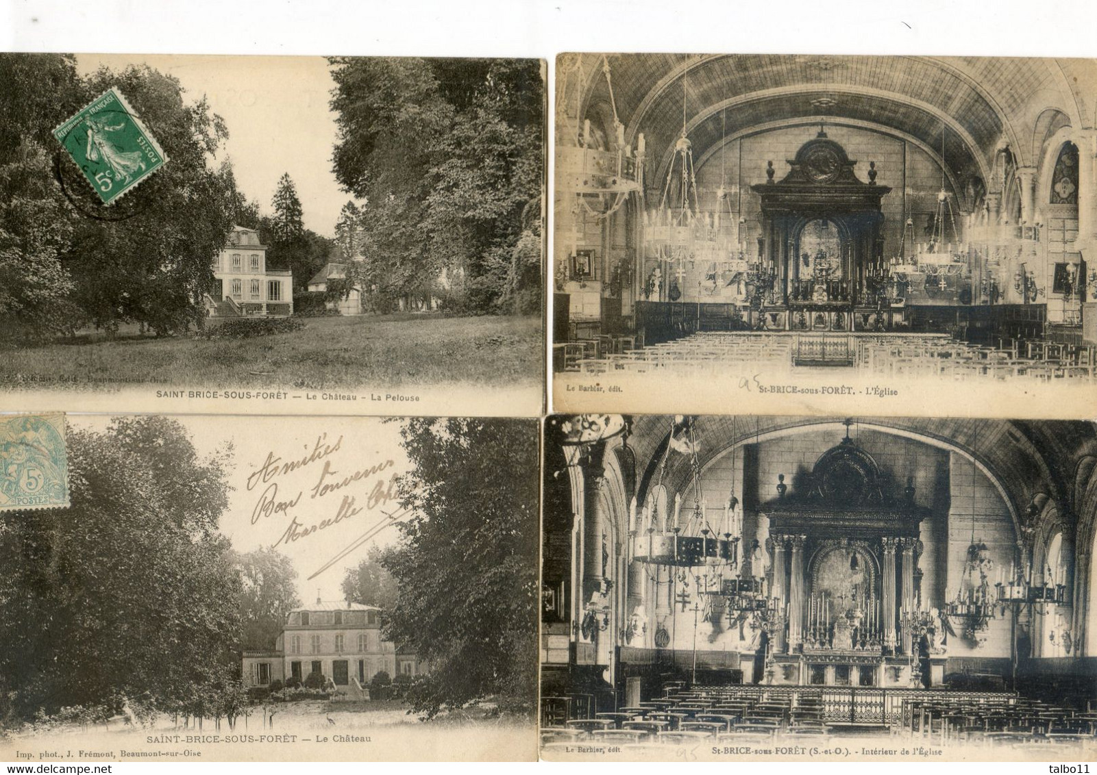 95 - St Brice Sous La Forêt - Lot De 9 Cartes - Eglise, Château, Mairie, Tour Mézant, Hôpital St Joseph - Saint-Brice-sous-Forêt