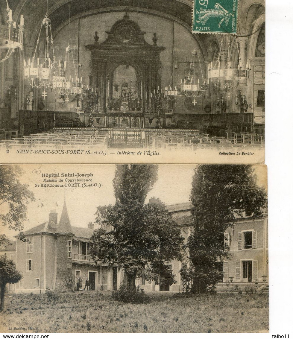 95 - St Brice Sous La Forêt - Lot De 9 Cartes - Eglise, Château, Mairie, Tour Mézant, Hôpital St Joseph - Saint-Brice-sous-Forêt
