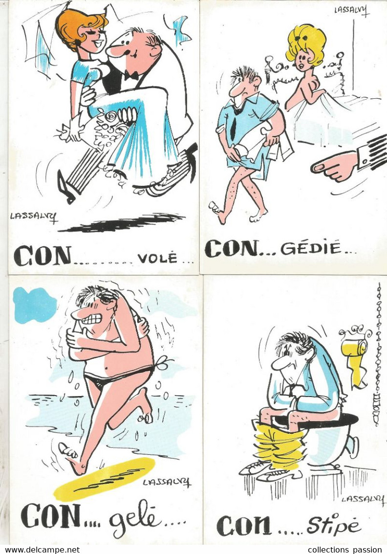 Cp , Illustrateur Signée LASSALVY , Vierge , Ed. Groupement Des Humoristes De Presse , LOT DE 13 CARTES POSTALES - Lassalvy