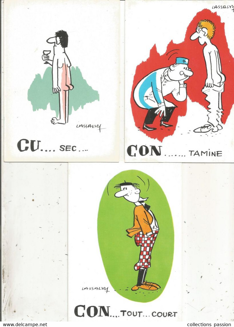 Cp , Illustrateur Signée LASSALVY , Vierge , Ed. Groupement Des Humoristes De Presse , LOT DE 13 CARTES POSTALES - Lassalvy