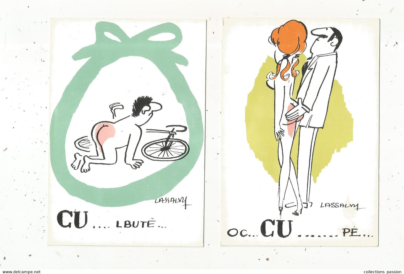 Cp , Illustrateur Signée LASSALVY , Vierge , Ed. Groupement Des Humoristes De Presse , LOT DE 13 CARTES POSTALES - Lassalvy