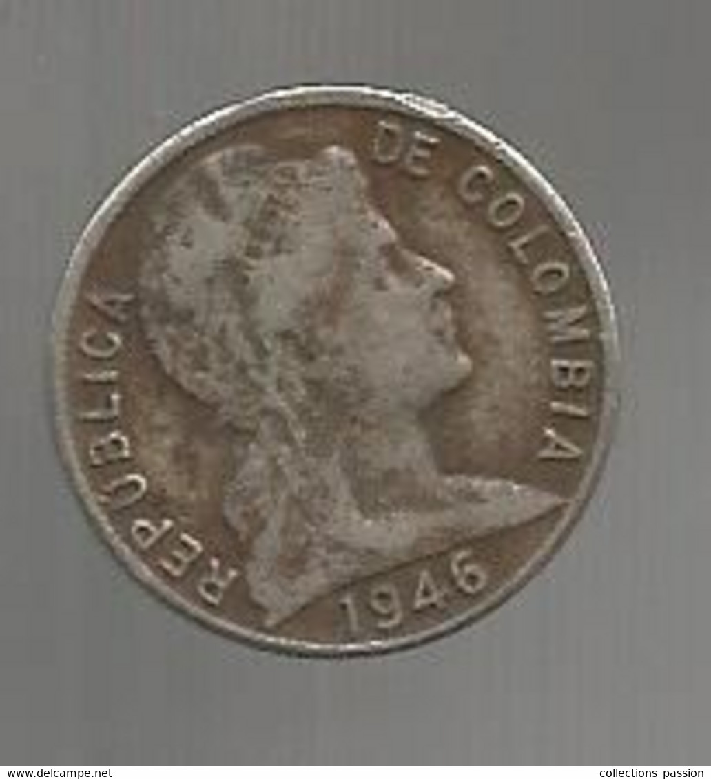 Monnaie , COLOMBIE, Republica De COLOMBIA ,  V Centavos , 1946, 2 Scans - Kolumbien