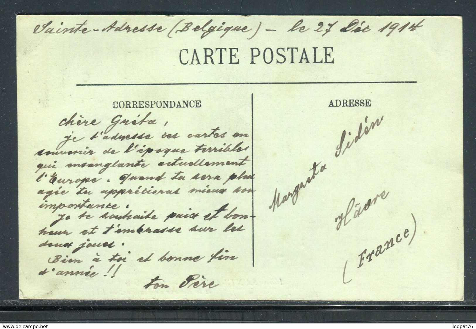 Belgique / France - Affranchissement Du Havre Sur Carte Postale En 1914 Pour Le Havre ( Gouvernement En Exil ) - Ref O 7 - Altri & Non Classificati