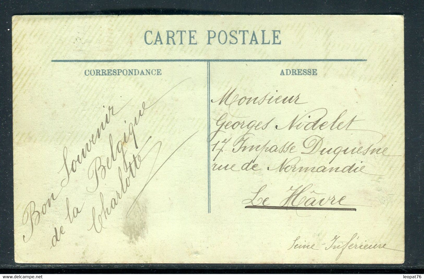Belgique / France - Affranchissement Du Havre Sur Carte Postale  Pour Le Havre ( Gouvernement En Exil ) - Ref O 10 - Other & Unclassified