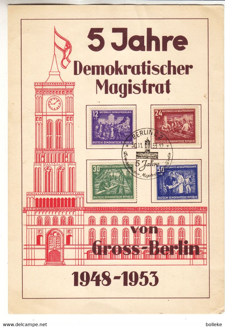 Allemagne - République Démocratique - Document  De 1953 ° - Oblit Berlin - Valeur Timbre Oblitérés = 25 Euros - Briefe U. Dokumente