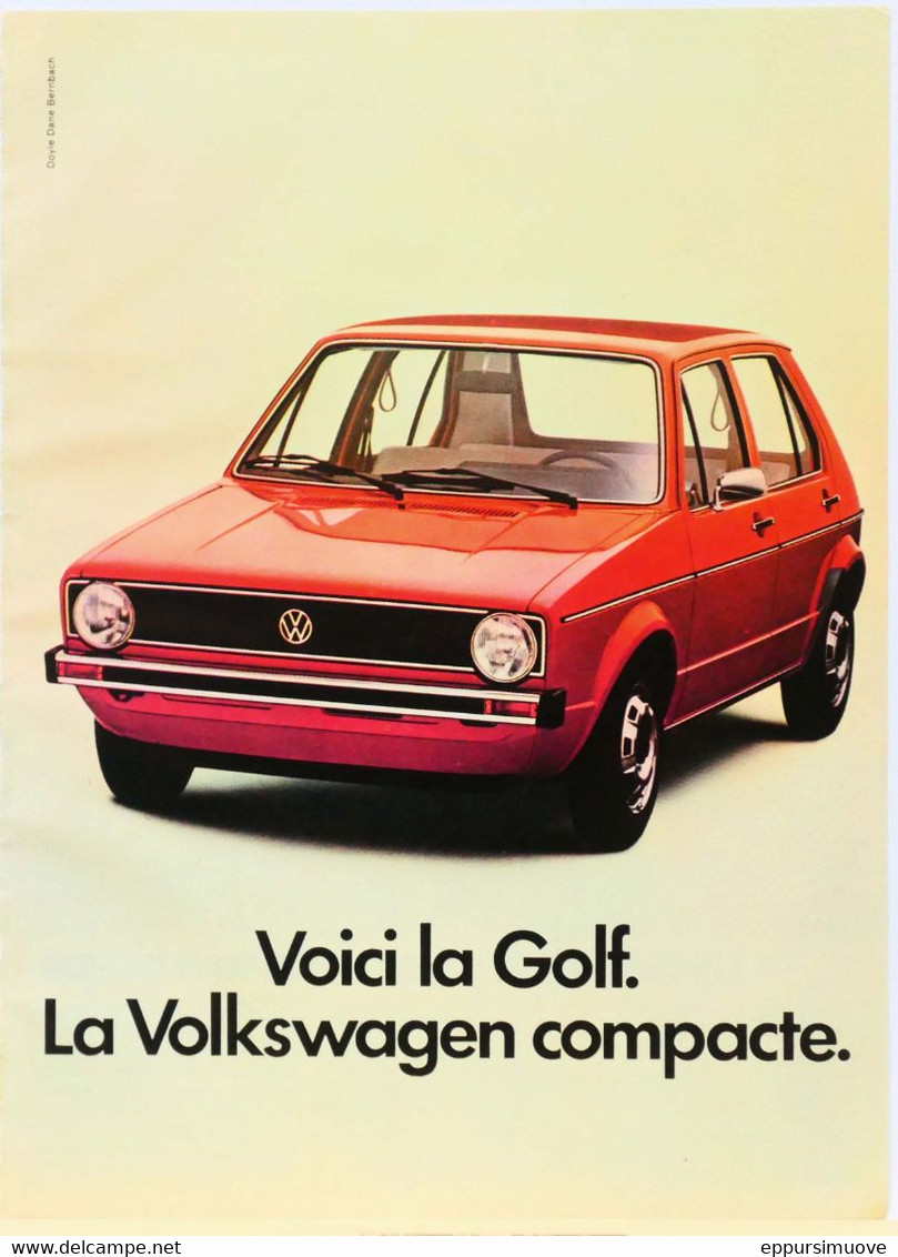 Publicité Papier Voiture VW Golf  4 PAGES Octobre 1974 P1013123 - Advertising