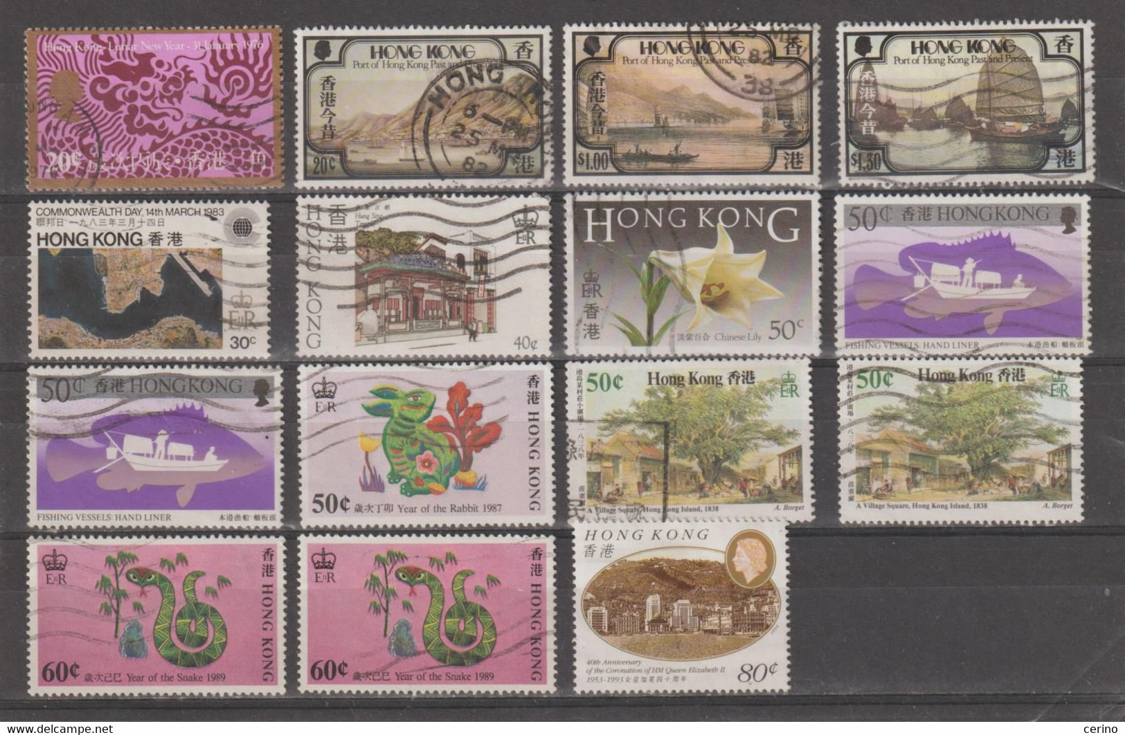 HONG-KONG:  1976/93  COMMEMORATIVES  -  LOT  15  USED  STAMPS  -  YV/TELL. 316//719 - Gebruikt