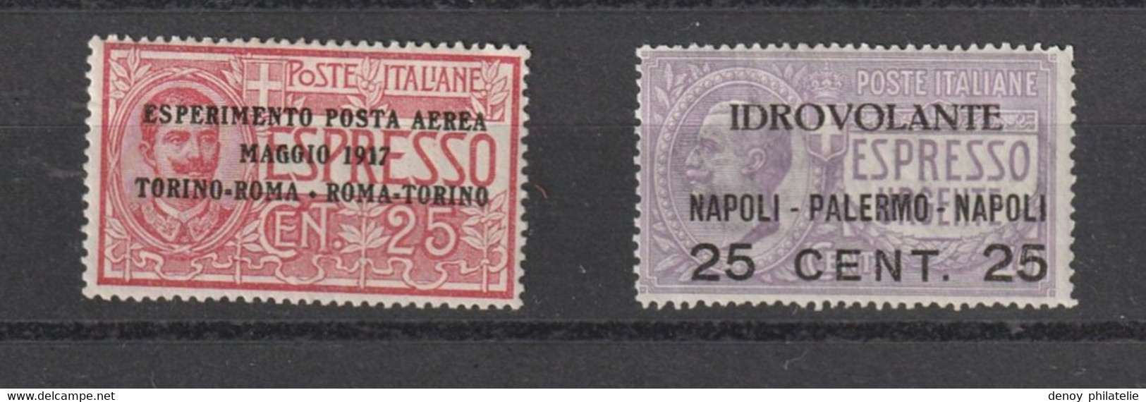 Italie Poste Aérienne N° 1 Et 2 Avec Charnière * Tres Propre - Luchtpost