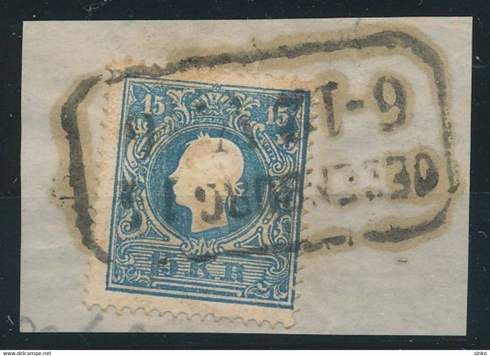 1858. Typography With Embossed Printing, 15kr Stamp OEDENBURG - ...-1867 Préphilatélie