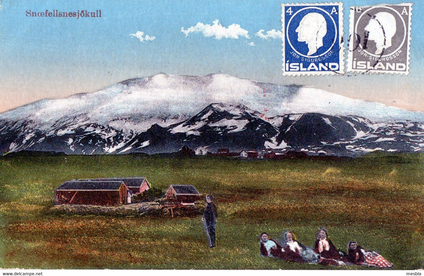 CPA -  ISLANDE -  SNOEFELLSNESJOKULL   ( Carte Avec Timbres) - Islanda