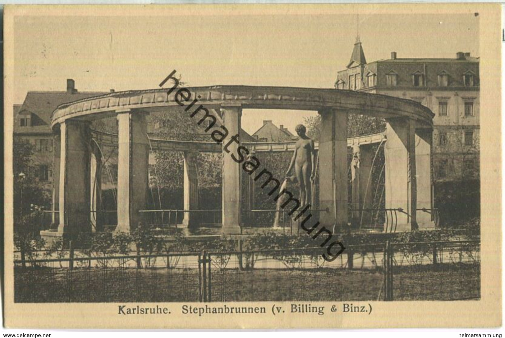 Karlsruhe - Stephansbrunnen Von Billing & Binz - Verlag J. Velten Karlsruhe - Karlsruhe