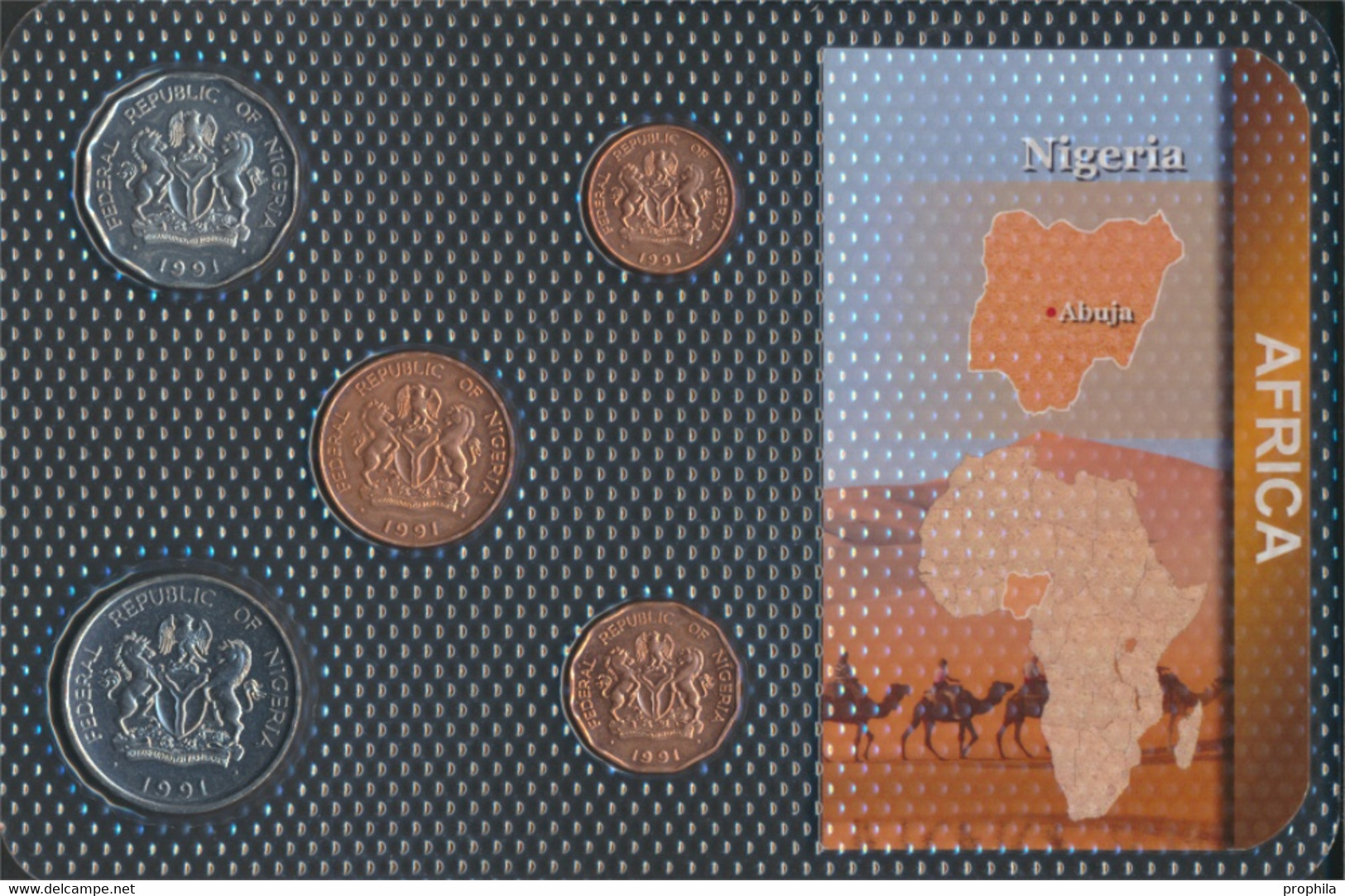 Nigeria 1991 Stgl./unzirkuliert Kursmünzen 1991 1 Kobo Bis 2 Naira (9664123 - Nigeria