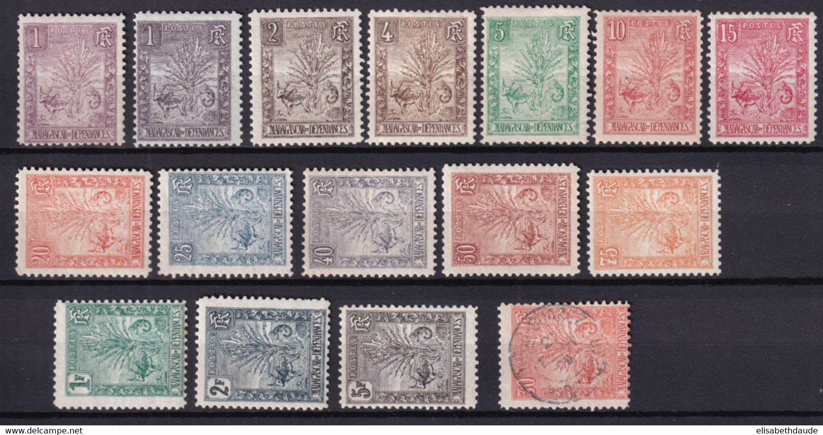 MADAGASCAR - YVERT N° 63/77 * MLH (30c OBLITERE) + 63a - COTE 2022 = 672.5 EUROS - - Unused Stamps