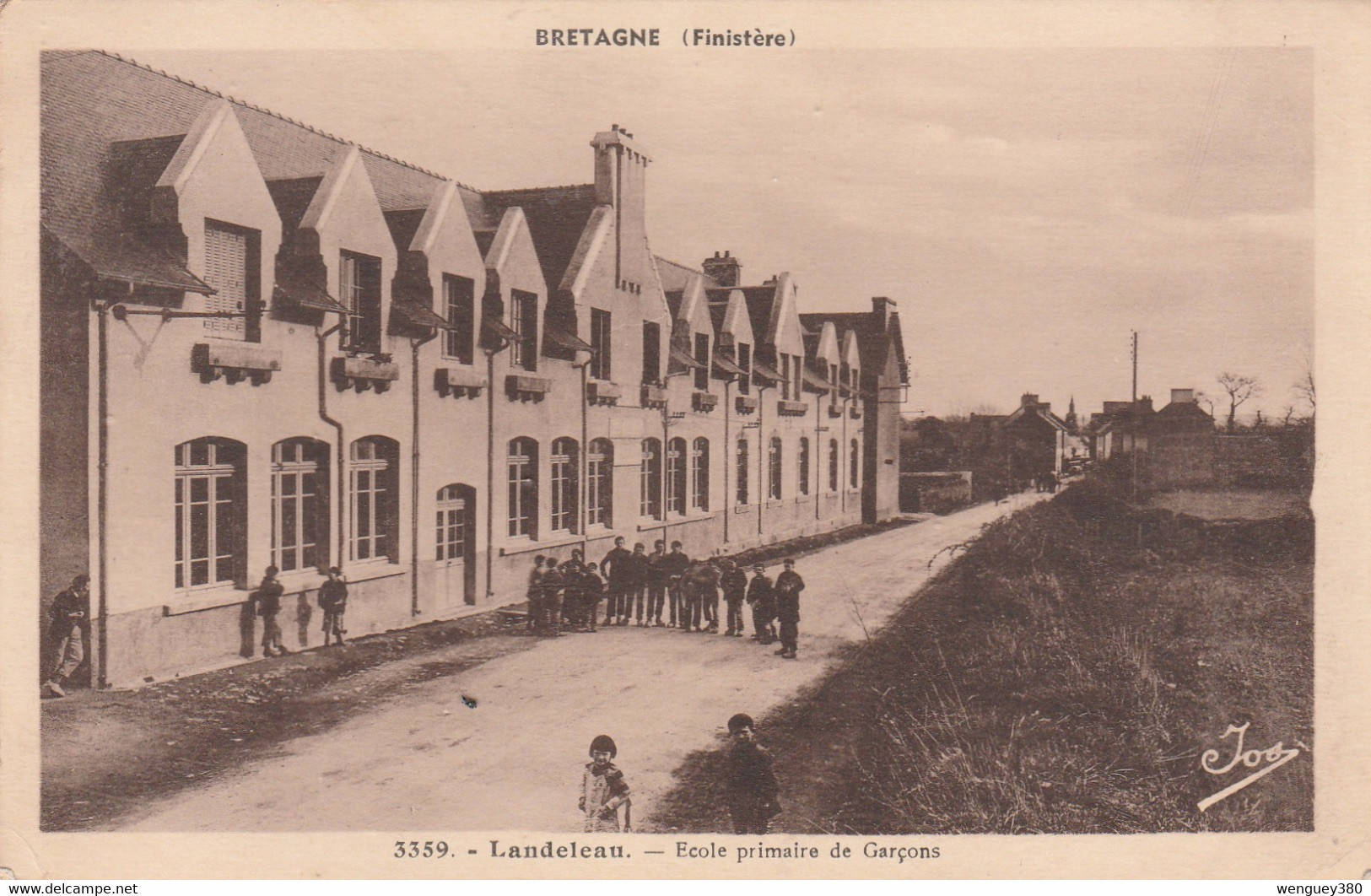 29 LANDELEAU      CARHAIX  CHATEAUNEUF-du-FAOU    Ecole Primaire De Garçons   TB PLAN    RARE     Verso Intéressant - Châteauneuf-du-Faou