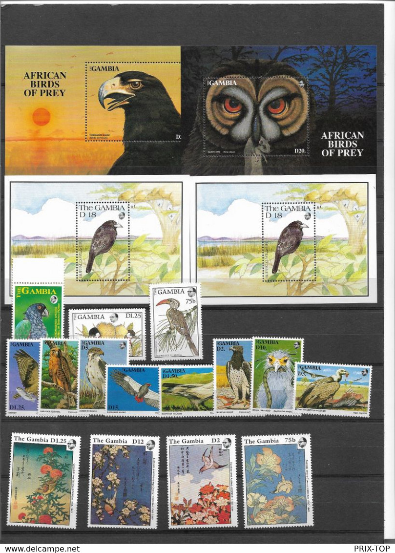 REF5081/ Gambia Birds - Oiseaux Raptor + Others - MINT - Eagles & Birds Of Prey