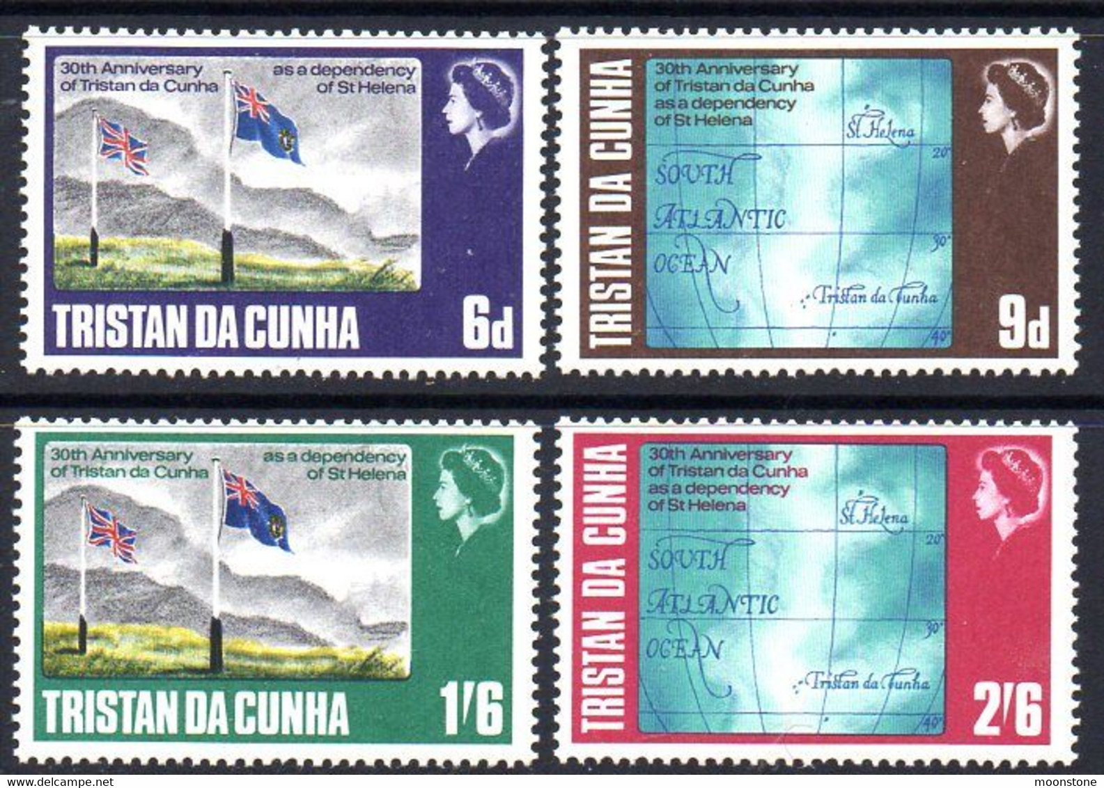 Tristan Da Cunha 1968 30th Anniversary Of Dependency Set Of 4, MNH, SG 117/20 - Tristan Da Cunha