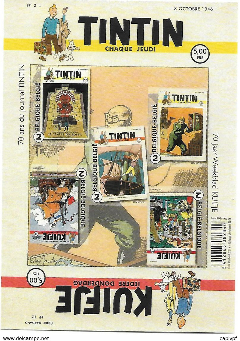 Tintin  (non Dentelé-non Numéroté) - Feuillets N&B Offerts Par La Poste [ZN & GC]